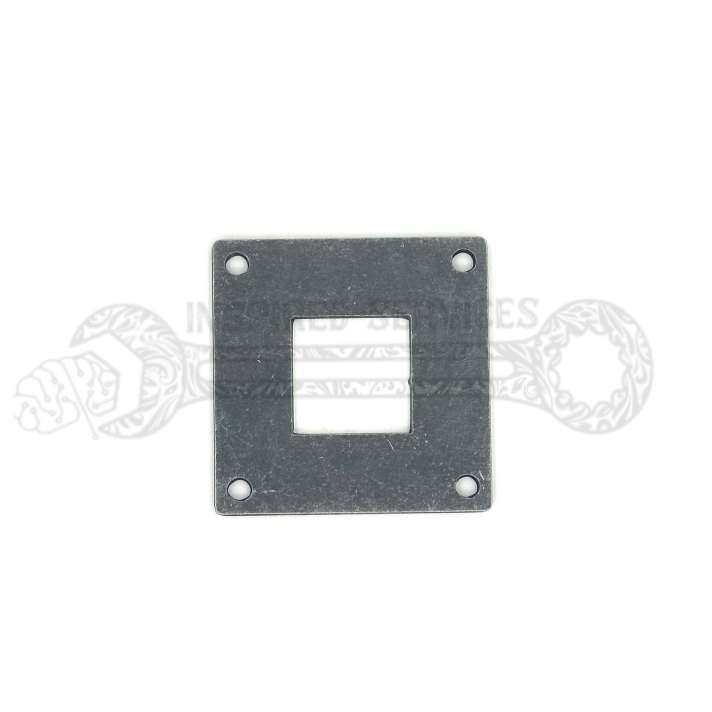Steel base plate for welding stair railing, hole in middle