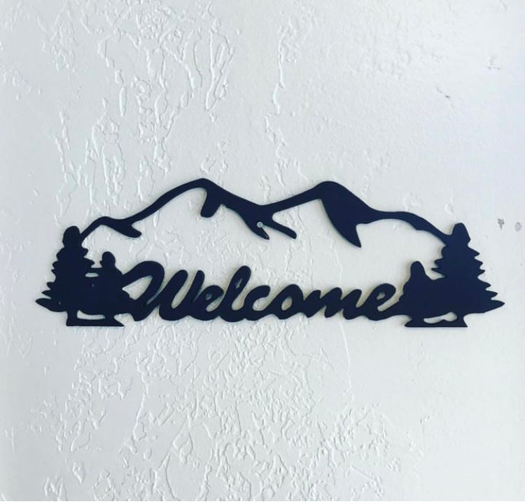 Mountain Welcome Sign Decorative Steel Signs
