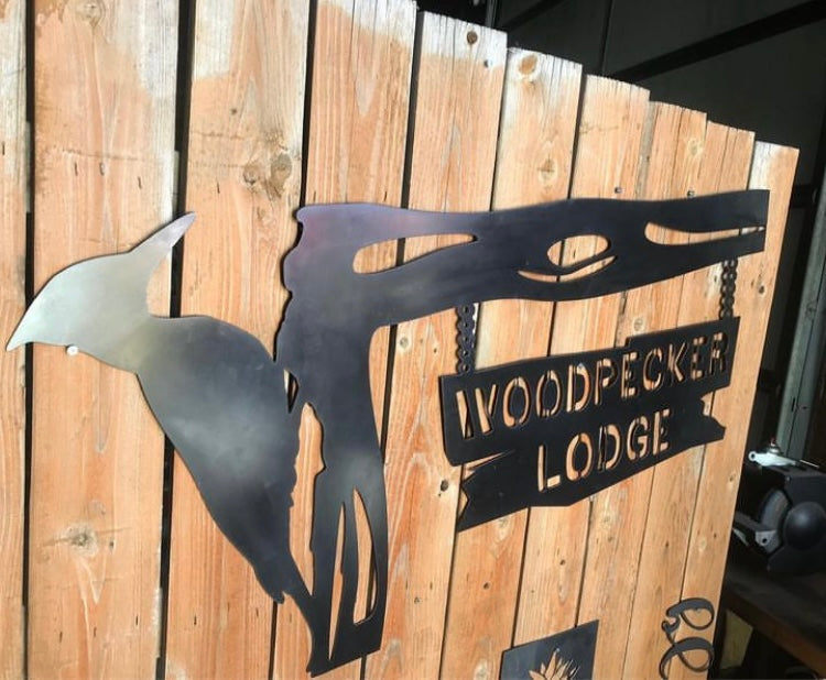 Decorative Steel Signs Woodpecker Custom