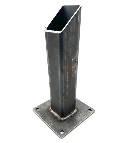 Square Tubing Welded To Base Plate For Hand Rails