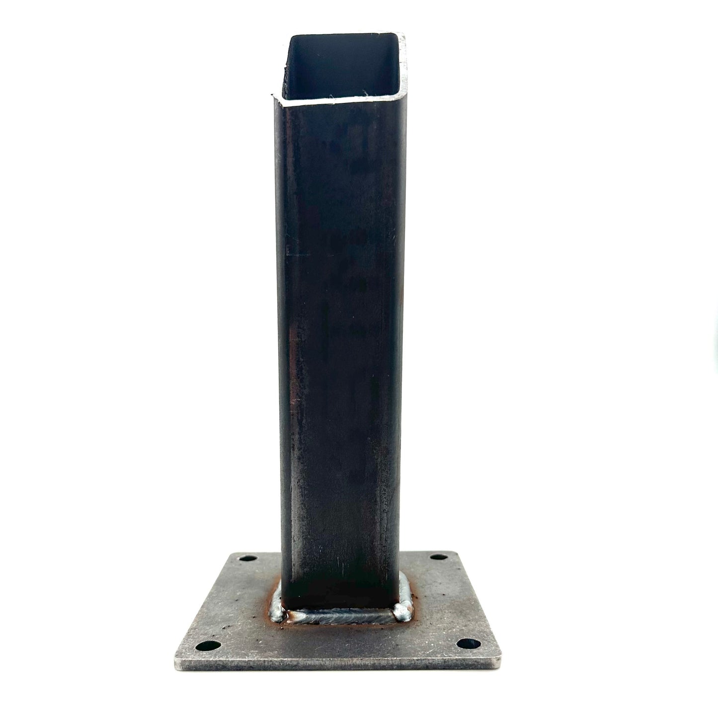 Steel Tubing Welded To Base Plate For Hand Rails