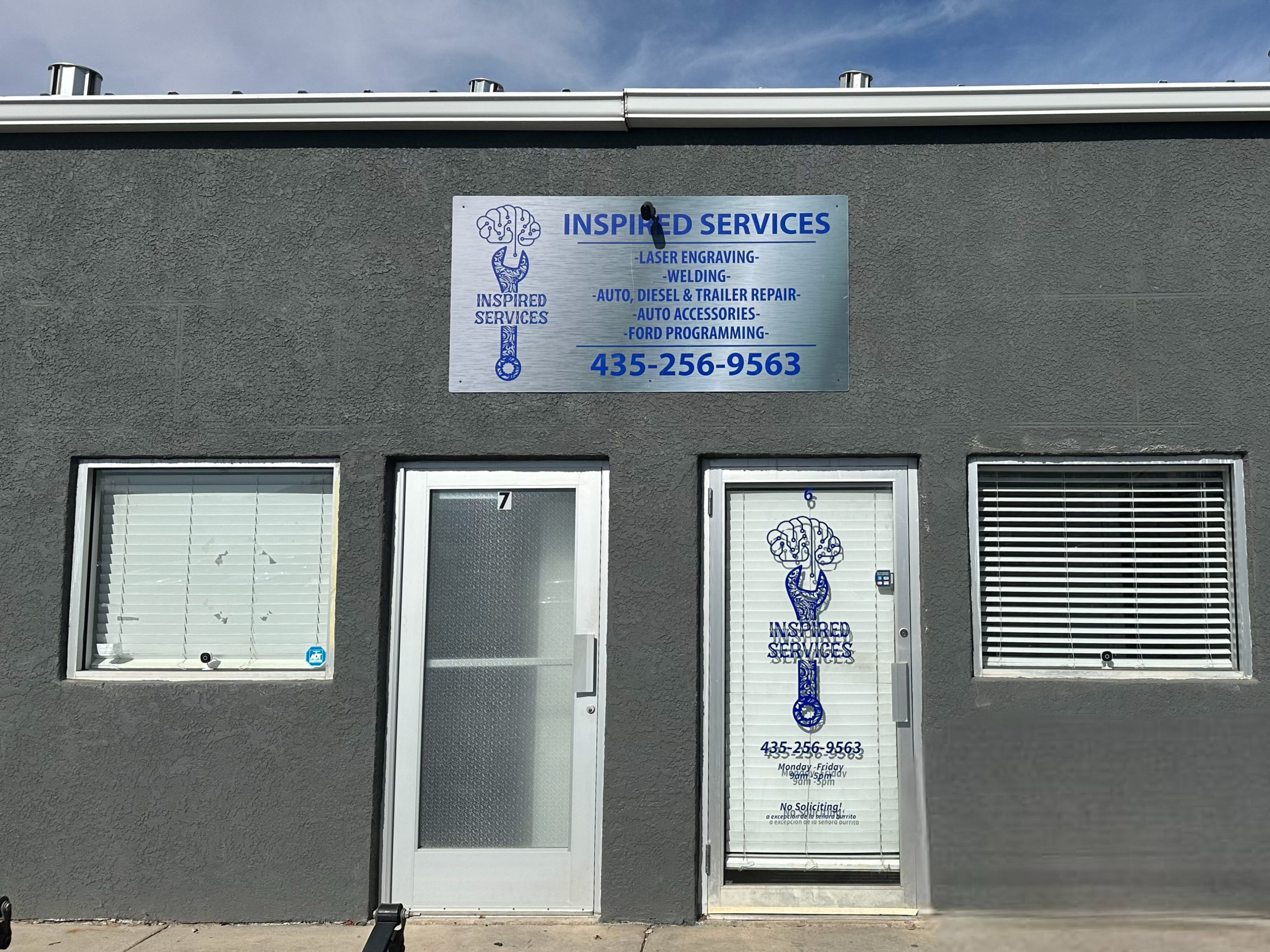 Inspired Services Store Front Metal Fabrications and Decorative Steel Signs
